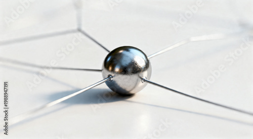 Sleek metallic sphere serving as a pivotal node in an interconnected web, embodying abstract concepts of unity and global data exchange systems