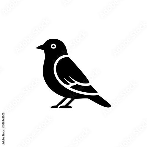 bird perched silhouette icon