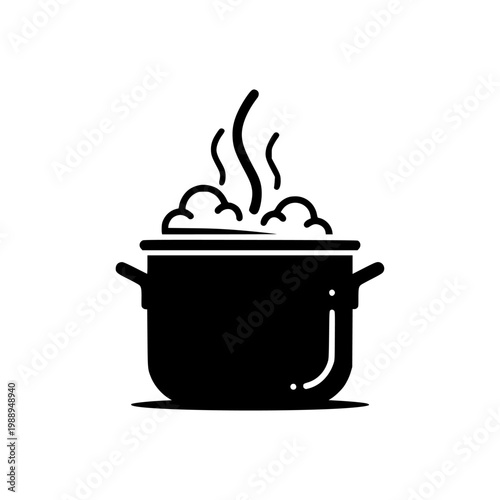 cooking pot with steam icon
