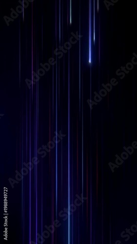 Futuristic Digital Abstract Vertical Light Streaks on Dark Background