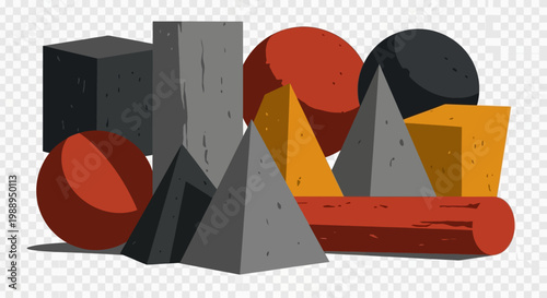 Abstract Composition of Geometric 3D Shapes and Solids