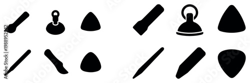 Tool icons with pick spatula wedge minimal