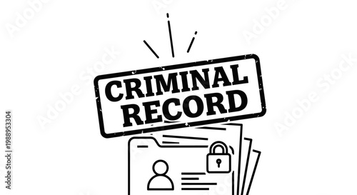 Criminal Record Document Icon - Law and Justice Concept Vector