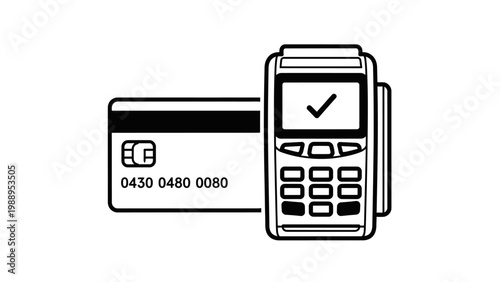Credit Card and Point of Sale (POS) Terminal Illustration.