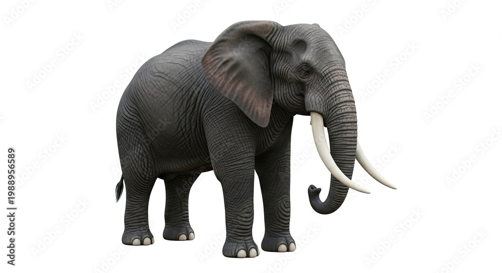 Fototapeta premium Realistic 3D Render of an African Elephant