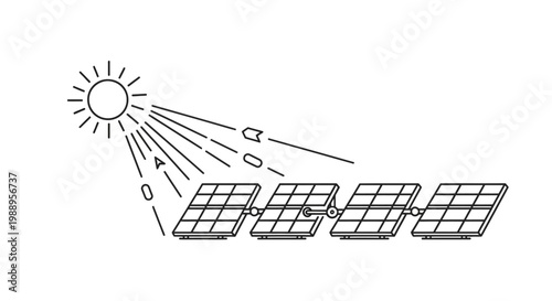 Solar panels generating renewable energy.