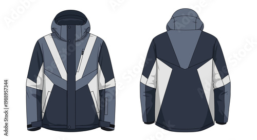 Navy Blue Hooded Jacket.