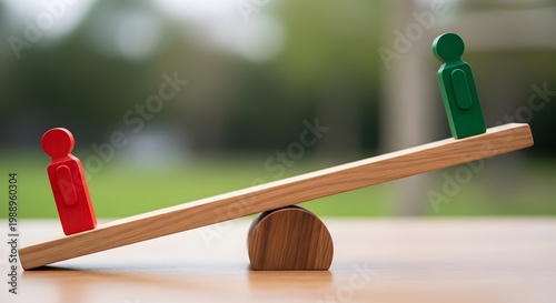imbalance concept, two simple human figures, imbalance symbolizing inequality and unfair distribution