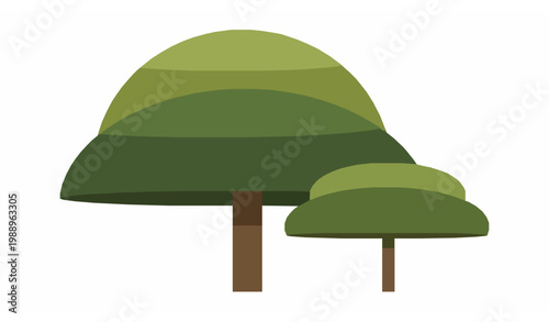Minimal shade trees vector garden tree icons simple canopy design