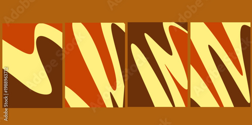 Retro abstract liquid wave background. Illustration vector background featuring bold organic liquid shapes in warm retro colors, perfect for modern minimalist cover designs and digital art.