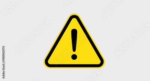Yellow Exclamation Mark Warning Sign.