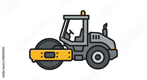Road Roller Construction Machine Vehicle.