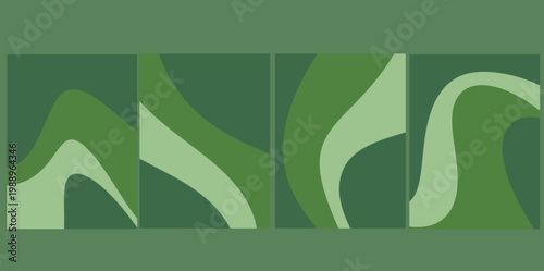 Deep emerald organic wave background. Elegant vector illustration featuring emerald green organic waves, providing a premium and natural look for upscale branding and artistic wallpapers.