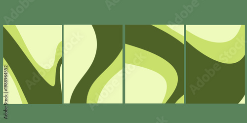 Modern olive green layered background. Sophisticated vector illustration with layered olive green shapes, creating depth and a retro-modern feel for professional business and marketing materials.
