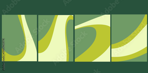 Vibrant lime fluid motion background. Energetic vector illustration with vibrant lime and olive green fluid lines, designed to create a sense of movement in digital displays.