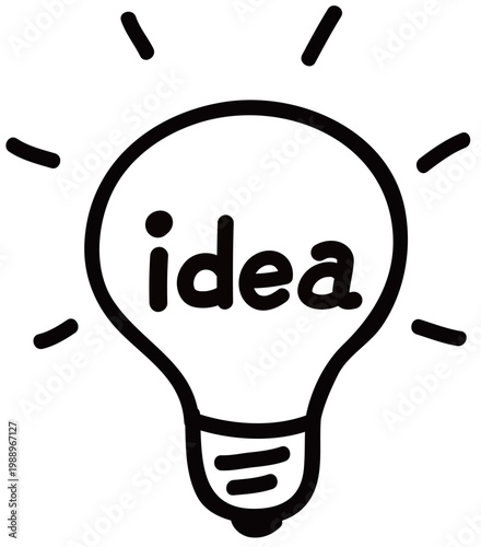 電球　電気　アイデアのアイコンの線画