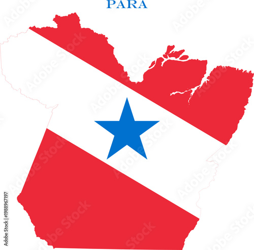 Para Map Flag Brazil State National Vector Outline Country Art