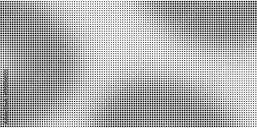 Retro grunge overlay halftone dot pixel pattern backdrop, gradient texture and digital technology background in pop art comic style. Distressed halftone dotted banner frame for social media business.