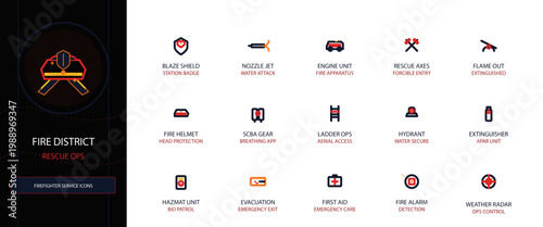 Firefighting and Rescue Operations Pixel Art Icons Set for Digital Design and Emergency Services Graphics