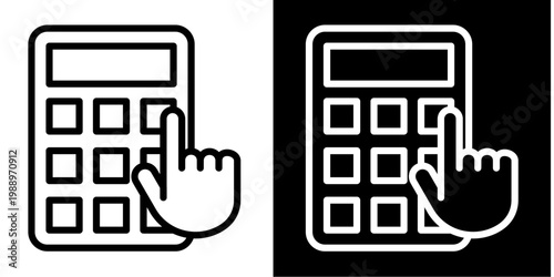 Calculator Input Icon Set White Style Collection