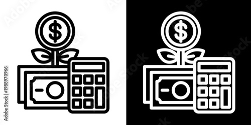Cash Money Icon Set White Style Collection