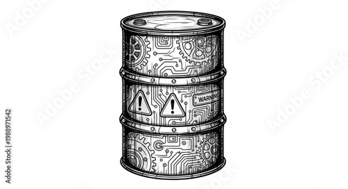 Premium Oil Barrel Black White Design 
