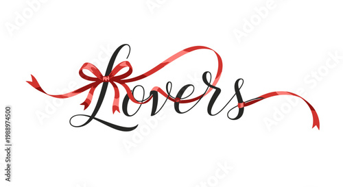 Elegant handwritten love message with ribbon bow and flowing script
