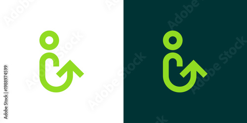 Dual meaning logo combining people and upward arrow elements, symbolizing growth, progress, empowerment, and collective success driven by teamwork and continuous improvement.