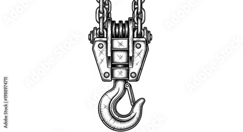 Construction Crane Hook Illustration 