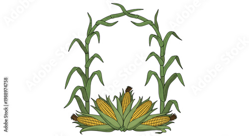 Decorative arrangement of cannabis leaves and stems with yellow flowers