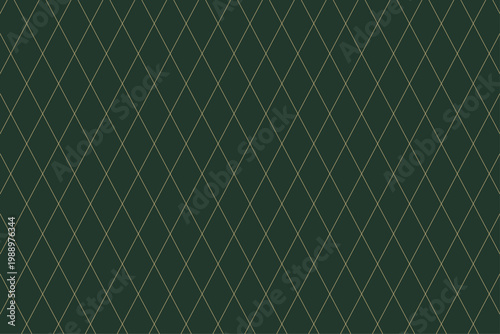 Elegant gold diamond line pattern on deep green background