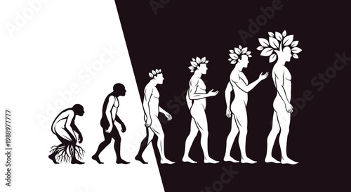 Evolution of Human Beings Over Time.