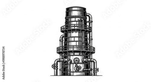 Vintage Factory Smokestack Vector 