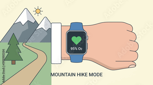 Wellness Tracker: Monitoring vital signs in the embrace of nature, this scene highlights the perfect synergy of wellness and outdoor activity.
