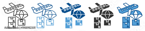 Air freight icon set multiple style collection