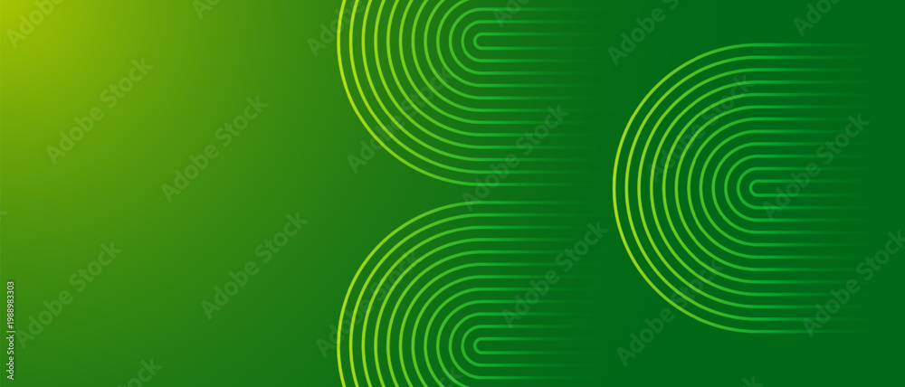 Naklejka premium Modern lime green gradient background. Abstract concentric line patterns. Minimalist geometric backdrop for technology or nature themes. Creative professional vector design.