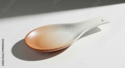 Elegant gradient ceramic spoon showcasing a refined design with subtle shadows on a clean white
