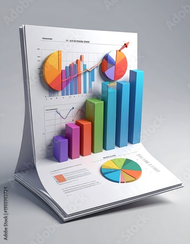 Colorful business data analysis report.