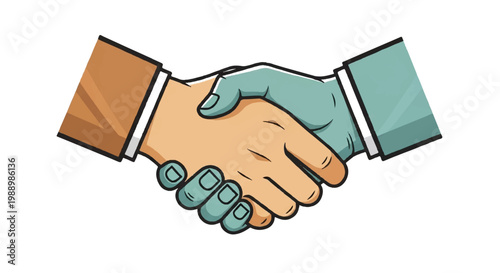 Handshake illustration agreement partnership collaboration and business success