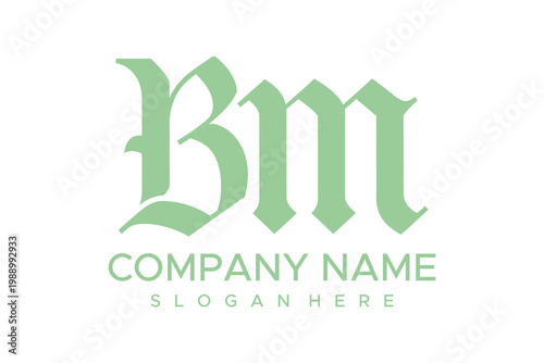 Green logo with 'Bm' letters and company details on white background