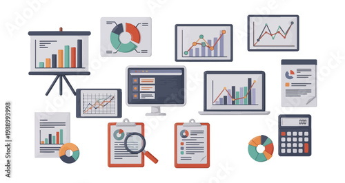 Data visualization collection charts graphs and analytical displays