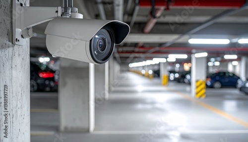 CCTV Security Camera Monitoring Parking Garage Vehicles Safety Area