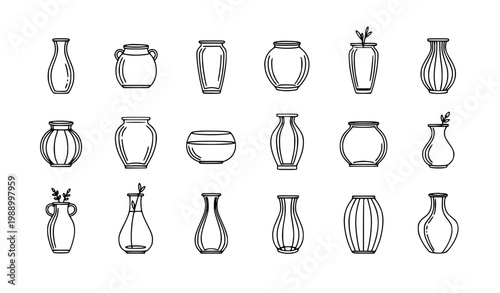 vase, pottery, ceramic, container, decor, home, interior, flower, plant, jar, pot, ornament, design, decoration, classic, modern, object, household, minimal, shape, outline, icon, symbol, illustration