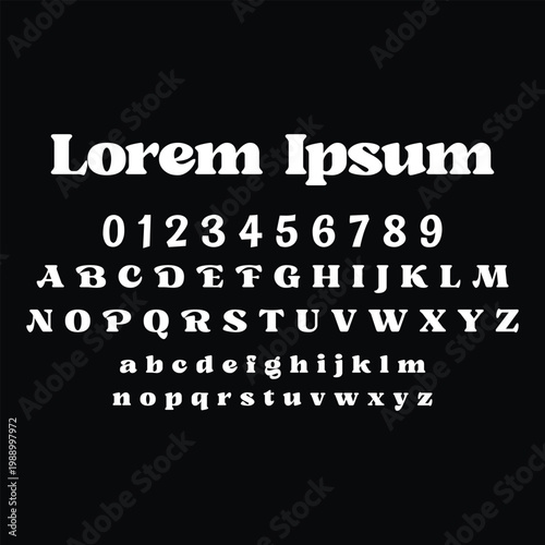 Bold Retro Serif Font with Numbers and Full Alphabet Set