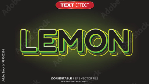 3d text effect lemon theme