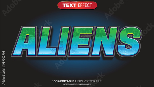 3d text effect alien theme