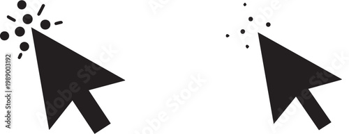 Mouse cursor click icons on transparent background.