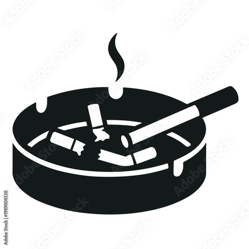 smoking cigarette and ashtray illustration vector