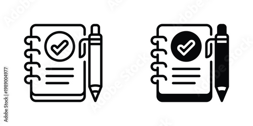 Note Taking Vector Line Icon for Education and Productivity