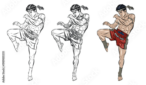 Vector of Muay Thai isolated on transparent background